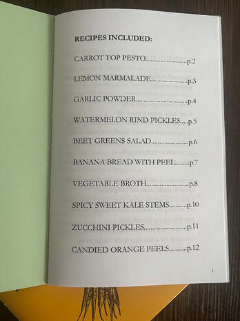 Recipes for Commonly Discarded Parts of Plants - Initially a one page mini zine, this new edition features 4 new recipes bringing it to 10 easy, adaptable recipes for ingredients typically destined for the compost