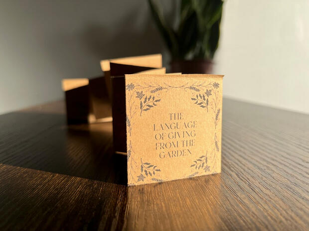 The Language of Giving From the Garden - Inspired by Victorian guides to flower gifting, this zine defines the meaning of when your neighbor's gifted tomatoes are a gesture of heart and when they just need to get rid of them