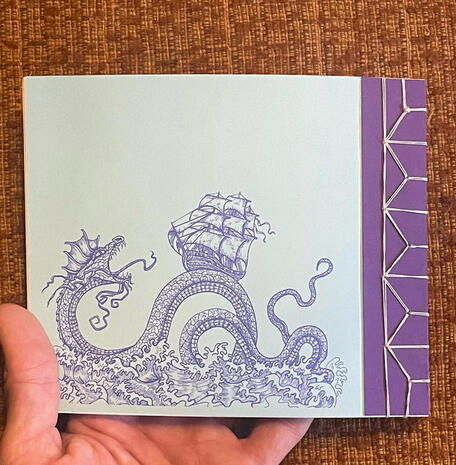 Stab bound journal, nautical themed. - 5x6in, 40 pages